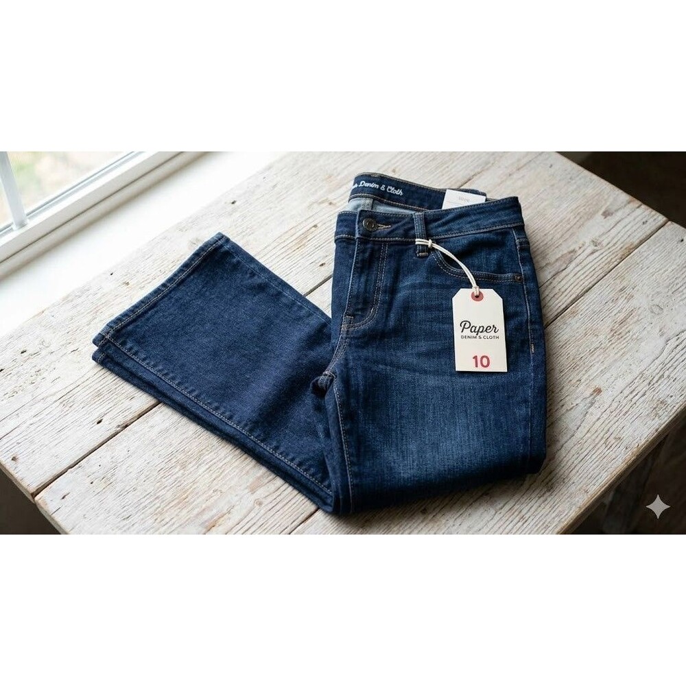 Paper Denim & Cloth Bridgette Low Rise Bootcut Jeans Size 10 Dark Wash Stretch